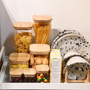 Glass Food Storage Jars Square 8oz, 12 Pack Glass Jars With Bamboo Lids, Kitchen Storage Containers For Spice, Candy, Cookie, Storage For Pantry Organizers by CozyNest Decor