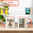 Personalized Coffee Mug, Custom Drawing Portrait Gift, Funny Customized Coffee Gift for Men & Women, Custom Mugs with Pictures, Orange 11oz Customized Ceramic Tea Cup by TinyTreasures Baby Boutique