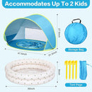 Baby Beach Tent Canopy: with Inflatable Kiddie Swimming Pool Toys - UPF50+ UV Protection Pop Up Sun Shelter Tent & Small Pool - Beach Essentials for Infant Toddlers by TinyTreasures Baby Boutique