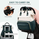 LOVEVOOK Diaper Bag Backpack, Baby Bag with Changing Station, Large Diaper Backpack for Moms Dads, Waterproof Leather Accents Baby Boy and Girl Bag for Travel Baby Essentials, Dark Green-Beige by TinyTreasures Baby Boutique