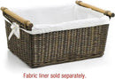 The Basket Lady Pole Handle Wicker Storage Basket, Medium, 16 in L x 12 in W x 8.25 in H, Antique Walnut Brown by GreenHaven Gardens