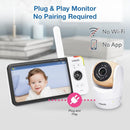 VTech VM919HD (Upgraded) Video Monitor with 7'' 720p Screen,360 Panoramic Viewing, 110 Wide-Angle View,Night Vision, Up to 1000ft Range, Secured Transmission No WiFi by TinyTreasures Baby Boutique