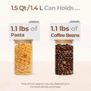 ComSaf Airtight Glass Storage Canister with Wood Lid(1.5 Qt), Set of 3 Glass Jars with Lids, Clear Food Storage Container Jar with Sealing Lids for Dry Food Cereal Oat Sugar Tea Coffee Beans, Round by CozyNest Decor