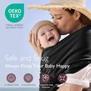 Momcozy Baby Wrap Carrier, Easy to Wear Infant Carrier Slings, Lightweight Hands Free Baby Sling, Adjustable Baby Carriers for Newborn to Toddler 8-35 lbs, Black by TinyTreasures Baby Boutique