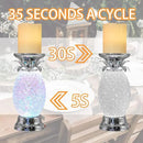 YAKii 9.5" Pineapple LED Color Changing Shine Lamp,Swirling Water Waves Lamp Kid Safe Battery/USB Cable Operated,Table Lamp Candle Holder Table Decoration Silver by CozyNest Decor