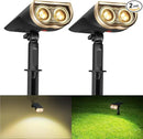 Consciot Solar Spotlights Outdoor, IP67 Waterproof 2-in-1 Solar Spot Lights, Durable Christmas Decorations Lights for Garden Yard Pathway Driveway Porch Walkway, Auto On/Off, 2 Pack(Warm White) by GreenHaven Gardens