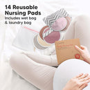 Organic Nursing Pads - 14 Washable Viscose Derived from Bamboo Breastfeeding Pads, Wash Bag, Reusable Breast Pads for Breastfeeding, Nipple Pads for Breastfeeding Essentials(Plum, L 4.8") by TinyTreasures Baby Boutique