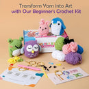 A-URA Learn to Crochet Kit for Beginners Kids and Adults, Premium 4 Animal Pattern Beginner Crochet Kits with Easy Tube Yarn & Step-by-Step Video Tutorials (Forest Friends–Standard Size) by TinyTreasures Baby Boutique