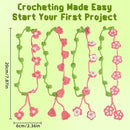 WaldyWop Crochet Kit for Beginners: 4 Flower Bracelets Knitting Kits for Adults Women w/Easy Yarn & Step-by-Step Video Tutorials - Wobbles Crochet Starter Kit for Kids Girls, Birthday Gift for Mom Kid by TinyTreasures Baby Boutique