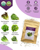 Salad Greens Seed Pod Kit for AeroGarden, iDoo, Ahopegarden, MUFGA with Red/Green Romain/American Fast/Buttercrunch/Parris Island Lettuce, Spinach - Compatible with All Garden(7-Pod) by GreenHaven Gardens