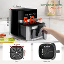 5.8QT Digital Air Fryer with Viewable Window, Adjust Temp & Timer, Air Frying, Reheat, Easy for Frozen Food, Snacks, Dinner, Large Square Basket than Round, Portable for Family & Apartment by CozyNest Decor