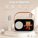 Karaoke Machine for Kids Adults, Portable Bluetooth Karaoke Speaker with 2 Wireless Microphones, Pixel Display Light, Birthday Gifts Toys for Girls & Boys Ages 3, 4, 5, 6, 7, 8, 9,10,11,12+ Years by TinyTreasures Baby Boutique