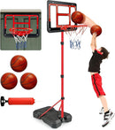 Boys Toy Gifts for 3 4 5 6 7 8 Years Old, Kids Basketball Hoop Adjustable Height 3.5FT-6.2FT, Mini Basketball Hoop for Kid Boys, Basketball Goal Toys Outdoor Indoor Game Gifts for Boys, Red by TinyTreasures Baby Boutique