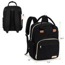 RUVALINO Diaper Bag Backpack-Multifunction Baby Travel Bag, Insulated Bottle Holders & Large Capacity, Waterproof, Deep Black by TinyTreasures Baby Boutique