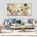 Gold Circle Modern Artwork Framed Abstract Wall Art Green Canvas Decor 24"x48" Wall Decorations for Bedroom Living Room Kitchen by CozyNest Decor