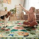 Floral 2x10 Area Rug Machine Washable Soft Print Boho Carpet Non Slip Doormat Low Pile Flower Area Rugs for Living Room Bedroom Nursery Kitchen Dining Room Indoor-Light Green by TinyTreasures Baby Boutique