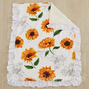 Brandream Nursery Bedding Farmhouse Floral Baby Bedding Yellow White Crib Blanket Set Sunflower Girls Boho Fitted Sheet,6 Piece by TinyTreasures Baby Boutique