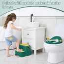 Potty Training Toilet Seat with Kids Step Stool Anti-Slip Toddler Potty Seat with Soft Cushion, Baby Potty Training Set Toddlers Toilet Seat for Boys and Girls (Green) by TinyTreasures Baby Boutique