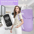 Laundry Bag Backpack, 125L Extra Large Travel with Shoulder Straps, Adjustable & Extendable Design, Laundry Hamper Bag with 3 Pockets for Laundromat, College, Travel, Camping (Purple) by TinyTreasures Baby Boutique