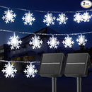 Brightown Solar Christmas Snowflake String Lights 2-Pack 100 LED 66FT Outdoor Waterproof Fairy Lights with 8 Lighting Modes for Wedding, Party, Tree, Room, Garden, Patio, Yard, Home(Pure White) by GreenHaven Gardens