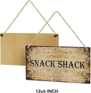SENJIAN Rustic Snack Shack Wood Decor Sign, Retro Snack Shack Printed Wood Sign Wall Art, Hanging Door Sign, Decorative Wood Sign Home Decor 12" x 6" by CozyNest Decor