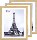 VCK 16x20 Poster Frame 3 Pack - Oak, Natural Solid Wood Picture Frames for Wall, Wall Gallery Frame by CozyNest Decor