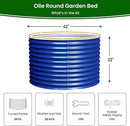 Olle 32" Tall, Galvanized Raised Garden Bed for Flower Round Galvanized Planter Raised Bed Metal Raised Planter Bed, Urban Vegetable Garden Planters, Cobalt Blue by GreenHaven Gardens