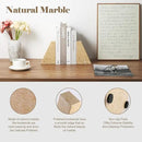 Marble Bookend for Heavy Books, Decorative Bookends for Shelves, Durable and Heavy-Duty Book End for Hardback Book & CDS, Unique Book Stopper & Holder, Pearlly Yellow, Set of 2 by CozyNest Decor