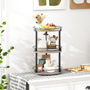 3-Tier Lazy Susan Organizer, Rotating Spice Rack, Spinning Organizer, Industrial Turntable Spice Rack Organizer for Cabinet, Kitchen Countertop, Greige and Black SR23BG by CozyNest Decor