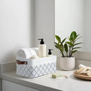 DECOMOMO Small Storage Basket, Closet Storage Bins, Baskets for Organizing Shelves (White Check, Small - 6 Pack) by CozyNest Decor