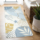 Lahome Boho Rug Runner - 2x4 Area Rug Non-Slip Washable Soft Bathroom Runner Rug Small Throw Long Bath Rug Blue Kitchen Runner, Botanical Print Foor Mats Runner Rug for Bedroom Hallway Laundry Room by TinyTreasures Baby Boutique