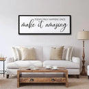 Today Only Happens Once Make It Amazing Framed Wall Art, 40''×15'' Rustic Religious Christian Lords Prayer Sign for God Jesus Christ Prayer, Horizontal Holy Inspirational Catholic Scripture Decor by CozyNest Decor