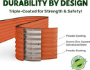9-in-1 Galvanized Steel Raised Garden Bed // 8×2×1.5 ft Modular Planter for Gardening, Vegetables, Flowers // 18" Tall Metal Raised Garden Beds Outdoor (Orange) // Patented Design Planter Box by GreenHaven Gardens