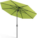 Midtown Umbrellas Sunbrella Umbrella 10 Feet Large Outdoor Umbrella With Sunbrella Macaw Acrylic Fabric - Auto-Tilt Aluminum Frame Large Patio Umbrella For Backyard, Deck, Garden, Pool - Black Pole by GreenHaven Gardens