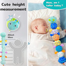 Baby Sensory Toys 0-12 Months, Plush Toys with Music and Rattle, Suitable for Newborn Baby Tummy time, can be Used as a Newborn Birthday, Holiday, Baptism Gift (Blue Caterpillar) by TinyTreasures Baby Boutique
