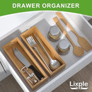 Bamboo Drawer Organizer – Set of 2 Stackable Storage Boxes, Silverware Tray & Small Gadget Holder for Kitchen Drawers, 9" x 3" x 2" (Outer), 8.3" x 2.3" x 1.77" (Inner) by CozyNest Decor