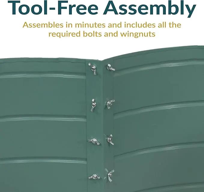 Sunnydaze Galvanized Raised Garden Bed - Metal Raised Bed for Gardening - Outdoor Planter Box for Flowers, Plants, and Vegetables - Green - 12” H Clover, photo 4 of 9