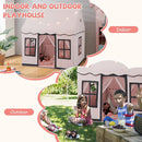 INFANS Kids Play Tent with Washable Mat Star Light Windows, Anti-Trip Large Playhouse Toys for Children Boys Girls, Indoor Outdoor Princess Tents Castle for Toddlers (Pink) by TinyTreasures Baby Boutique