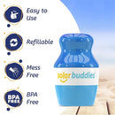 Solar Buddies Sunscreen Applicator - Single Full Blue - Refillable Roll on Sponge Sunscreen, Suncream & Lotion Applicator For Kids, Adults & Families - Holds 3.4fl oz, Perfect Size for Travel by TinyTreasures Baby Boutique