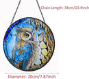 Hanging Stained Glass for Windows,20cm/7.87inch Owl Suncatcher Stained Glass Garden Hangings Ornaments Mother's Day Valentine's Day Halloween Fall Christmas Decor for Home (B Style) by GreenHaven Gardens