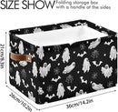 Collapsible Storage Basket Bin Happy Halloween Organizer Cube with Handle, Canvas, Black by TinyTreasures Baby Boutique