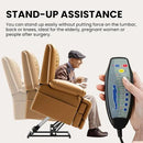 Large Dual Motor Power Lift Recliner Chair with Massage and Heat for Elderly People, Infinite Position,USB Ports and Remote Control,Breathable Leather (Light Brown) by CozyNest Decor