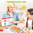Gamenote Classroom Magnetic Alphabet Letters Kit 178Pcs with Double Side Magnet Board - Foam Alphabet Letters for Preschool Kids Toddler Spelling and Learning Colorful ABC Education Fridge Magnets by TinyTreasures Baby Boutique