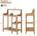 LMP Potting Bench, HDPS Potting Bench Table, 50’’x17.5x37.5' (LxWxH) All Weather Potting Table Work Station for Outside Gardening, Like Teak Wood by GreenHaven Gardens