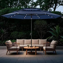 GREEN PARTY 10ft Outdoor Patio Umbrella, Auto-Tilt Market Table Umbrellas with Crank, 8 Sturdy Ribs & 1.5" Pole UV Protection for Garden Deck Backyard Pool by GreenHaven Gardens