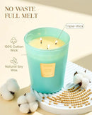 M&SENSE Summer Sea Air Scented Candle, 35 OZ Extra Large 3 Wick Natural Soy Wax Candles 150 Hours Long Lasting Slow Burning, Candles Gift for Spring Home Decor by CozyNest Decor