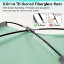 WhiteFang Beach Tent Anti-UV Portable Sun Shade Shelter for 3/4/6/8 Person, Extendable Floor with 3 Ventilating Mesh Windows Plus Carrying Bag, Stakes and Guy Lines by TinyTreasures Baby Boutique