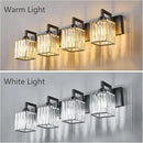 Modern Crystal Bathroom Vanity Light 4-Lights Black Modern Crystal Wall Lamp Bathroom Modern Crystal Vanity Lighting by CozyNest Decor