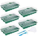 MIXC Seedling Trays Seed Starter Tray, 5-Pack Mini Propagator Plant Greenhouse Grow Kit with Humidity Vented Domes and Base for Seeds' Starting (40 Cells Per Tray, Total 200 Cells), Green by GreenHaven Gardens