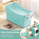 Collapsible Baby Bathtub Foldable Bathtub for Toddler Portable Large Foldable Bath Tub Bathtub for Kids Petite with Thermometer and Storage Basket (Green) by TinyTreasures Baby Boutique